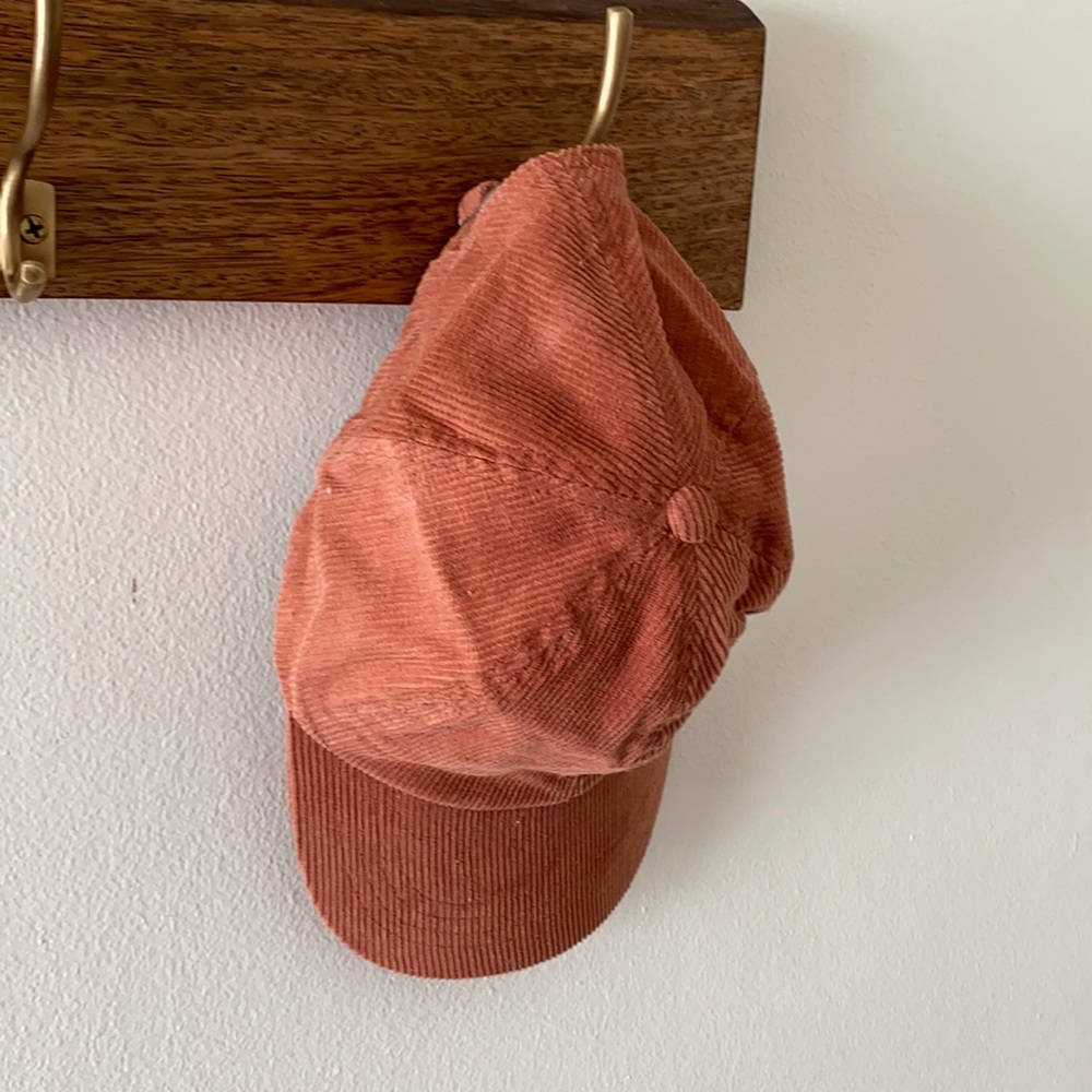 Rubi coral corduroy baseball cap